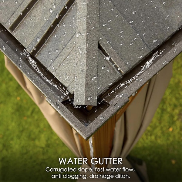 KOZYARD Apollo 12 ft. x 16 ft. Wood Like Aluminum Hardtop Gazebo