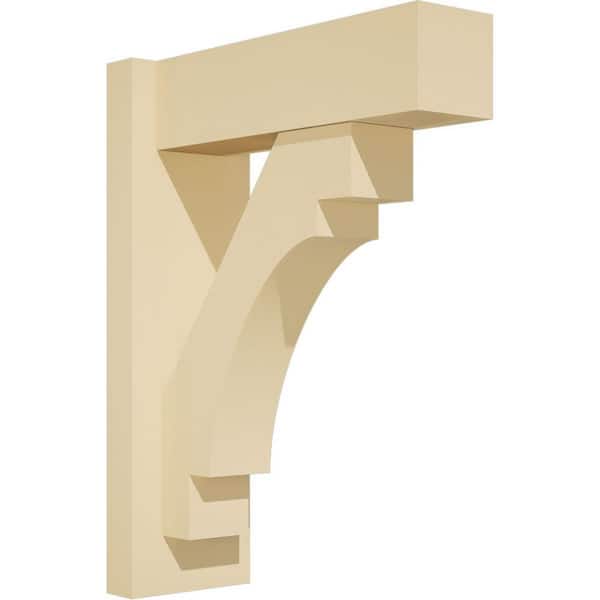 Ekena Millwork Merced 5 in. W x 18 in. H x 14 in. D Signature Urethane Polyurethane Outlooker with Block Ends