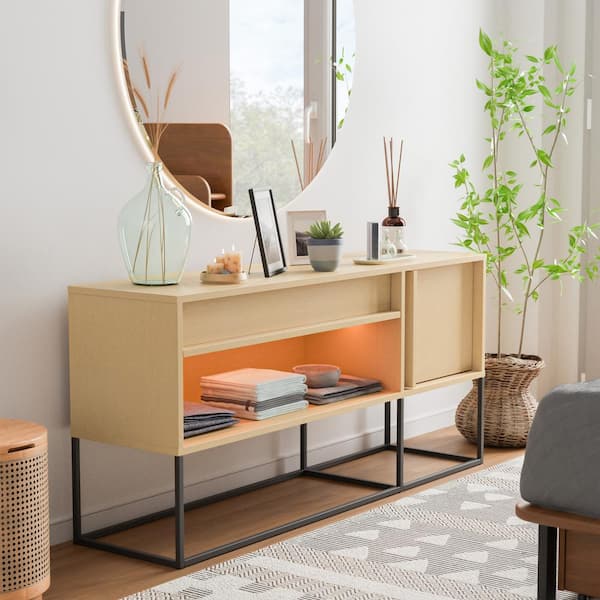 Yazda Ginko Maple TV Stand Fits TV's up to 65 in. with LED Lights