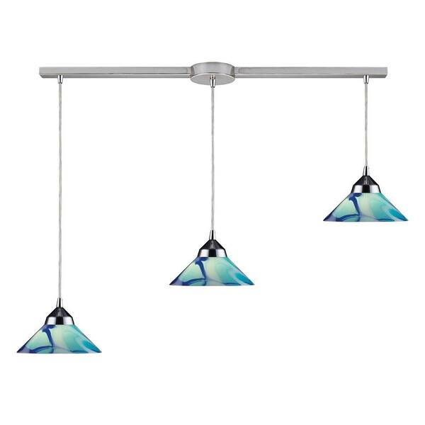 Titan Lighting Refraction 3-Light Polished Chrome Ceiling Mount Pendant