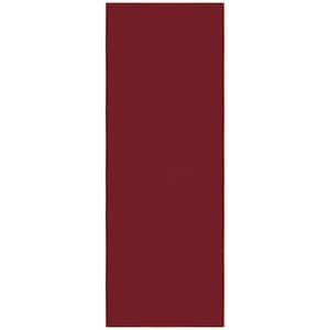 Basics Collection Non-Slip Rubberback Modern Solid Design 2x6 Indoor Runner Rug, 2 ft. 2 in. x 6 ft., Red
