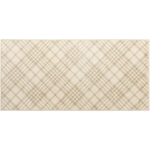 Accent Decor/Xmas Beige 2 ft. x 4 ft. Geometric Traditional Runner Area Rug