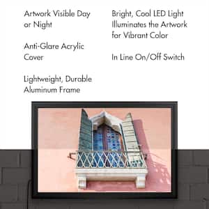 "Hidden Venice 04" by Eva Bane Framed with LED Light Architecture Wall Art 16 in. x 24 in.