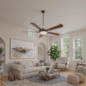 Cristafano 68 in. LED Indoor Belcaro Walnut Ceiling Fan with Wall Control