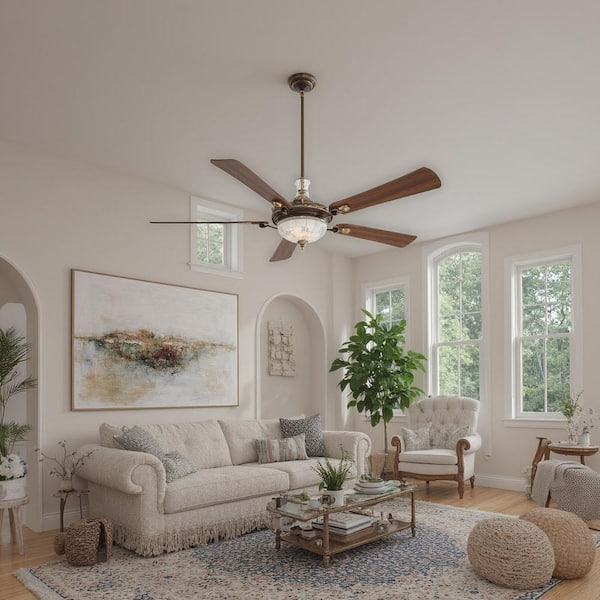 Cristafano 68 in. LED Indoor Belcaro Walnut Ceiling Fan with Wall Control