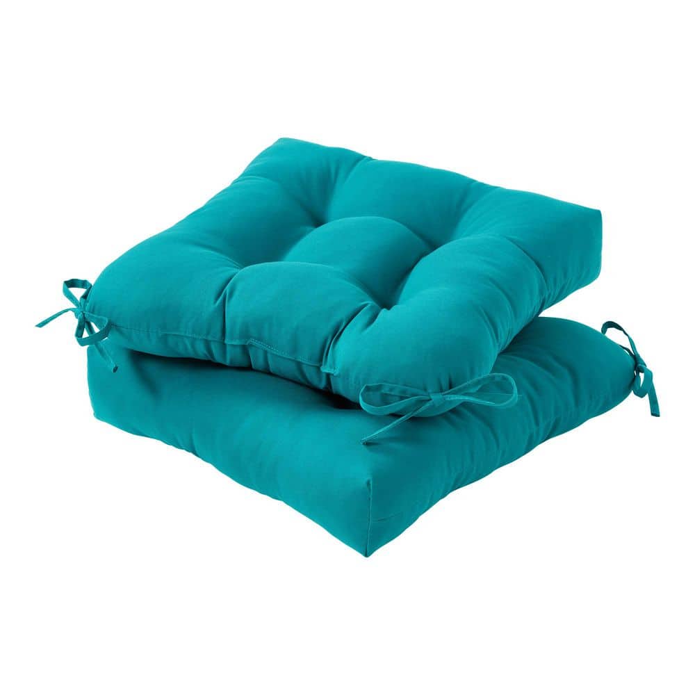 Peacock 20 in. x 20 in. Square Tufted Outdoor Seat Cushion (2-Pack) price history on PriceWatchPro