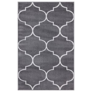 Jefferson Collection Morocco Trellis Gray 3 ft. x 4 ft. Area Rug