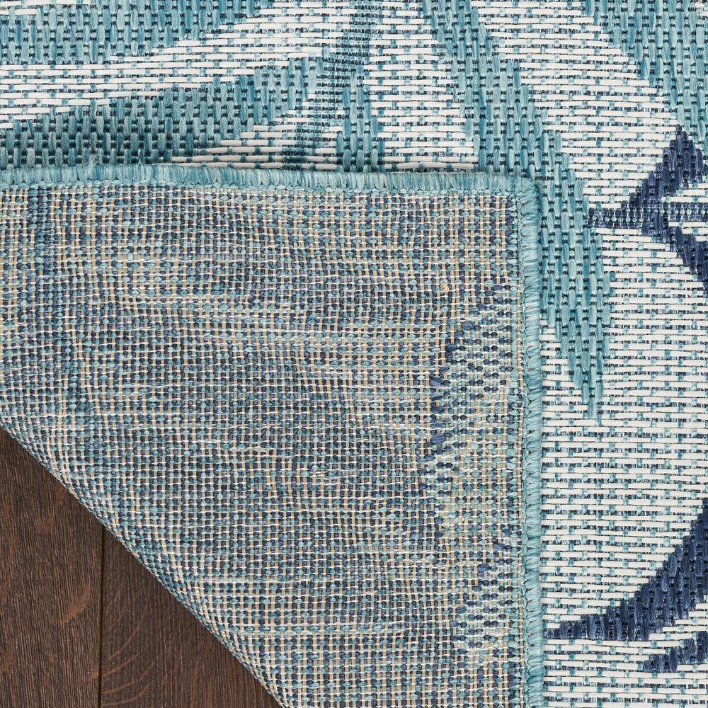 Blue and White Rectangular Synthetic Tropical Outdoor Rug 3' x 5'