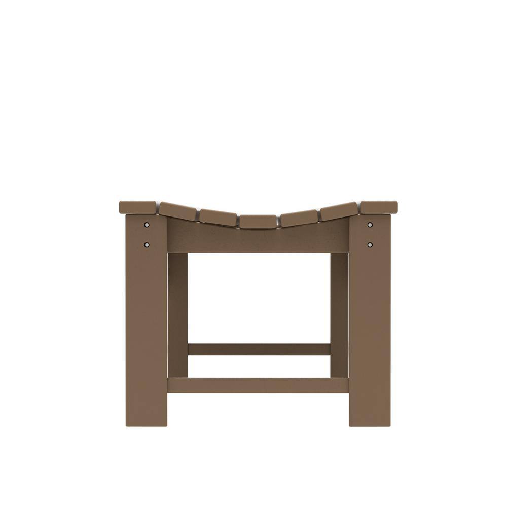 Weathered Wood 46" HDPE Outdoor Backless Bench