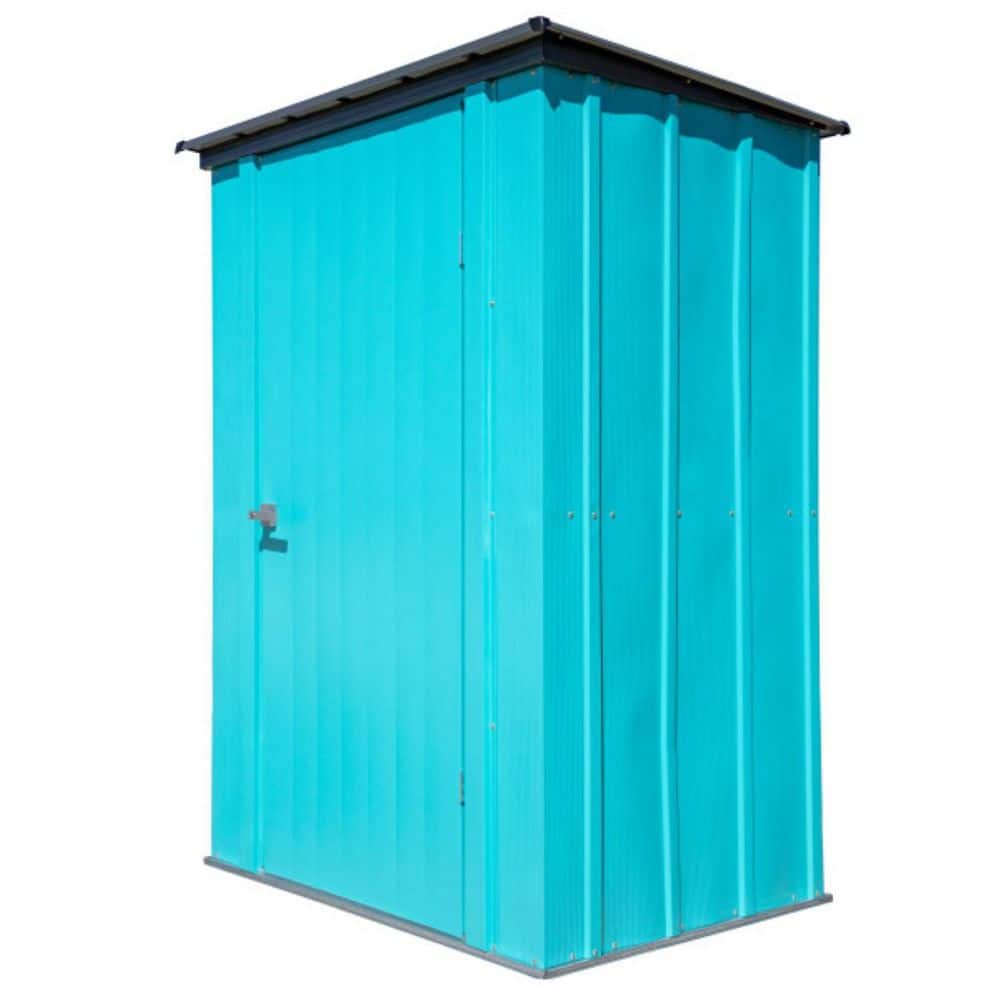 Teal and Anthracite Metal Vertical Storage Shed Kit