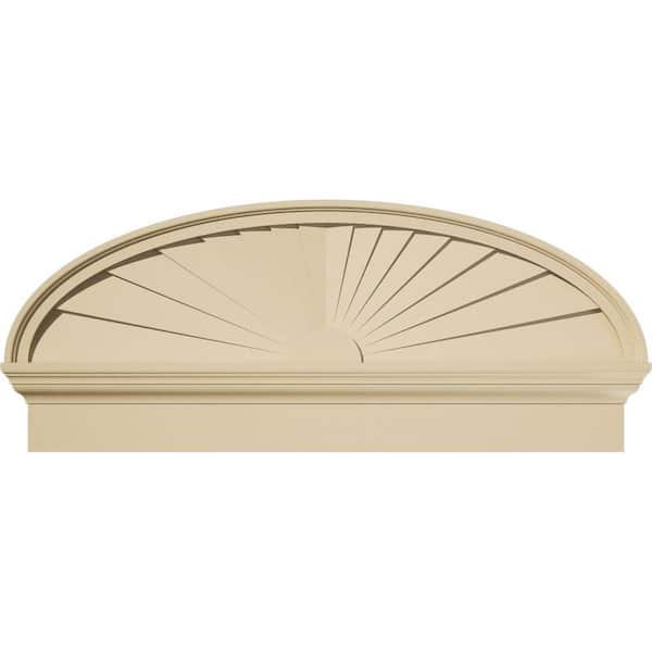 40-in W x 16-7/8-in H x 2-3/4-in P Elliptical Sunburst Signature Urethane Combination Pediment, Primed Tan