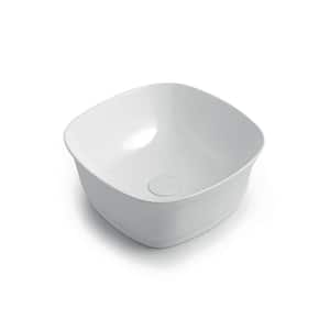 Mood ID 42.42 Ceramic Square Vessel Sink in Glossy White