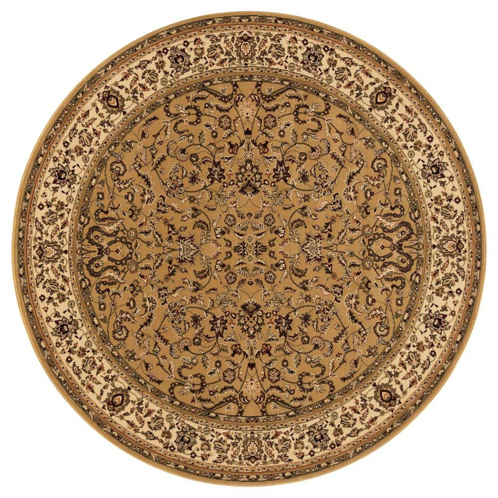 Concord Global Trading Persian Classics Kashan Gold 8 ft. Round Area ...