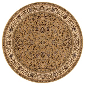 Persian Classics Kashan Gold 8 ft. Round Area Rug