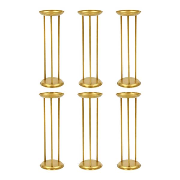 YIYIBYUS 23.6 in. x 7.87 in. x 7.87 in. Outdoor Gold Metal Floor Flower Plant Stands 6-Pack Round Wedding Flower Display Stand