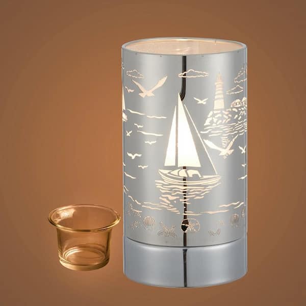 Silver Sailboat Touch Lamp Essential Oil Diffuser and Wax Warmer