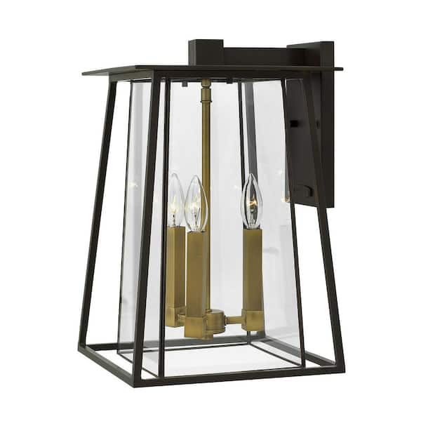 HINKLEY Walker 3-Light Buckeye Bronze Outdoor Wall Sconce