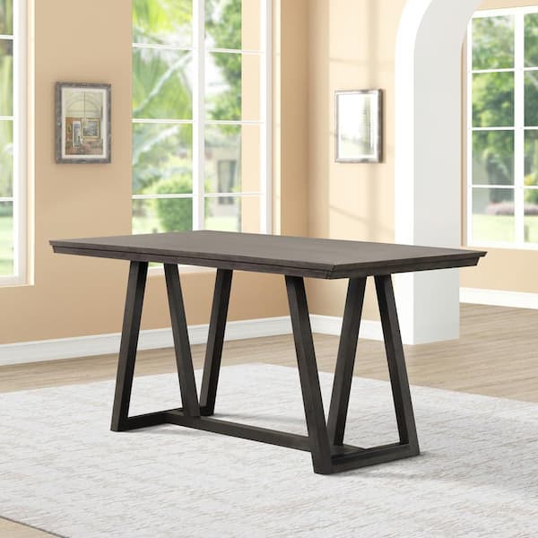 NEW CLASSIC HOME FURNISHINGS New Classic Furniture High Line Gray Wood Cross Legs Rectangle Counter Height Dining Table (Seats 6)