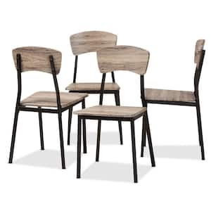 Marcus Oak Brown and Black Dining Chair (Set of 4)