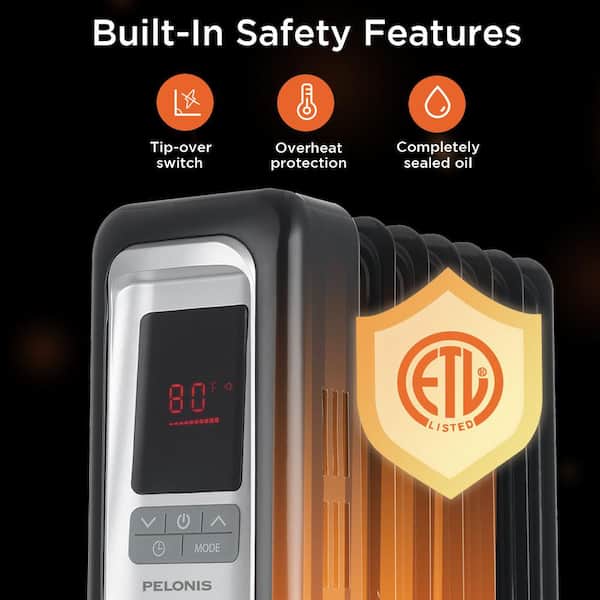 1,500-Watt Digital Electric Oil-Filled Radiant Portable Space Heater