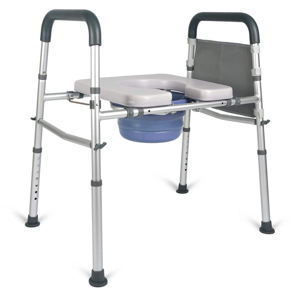 3-in-1 Bedside Commode, Portable Potty Chair with Sturdy Dual-Crossbar Support Construction, Stable Raised Toilet Seat price history on PriceWatchPro