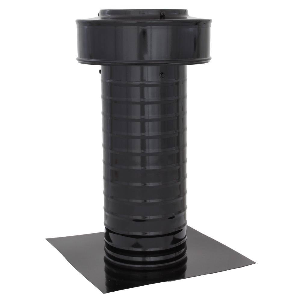Keepa Vent 5 in. Dia 19 sq. in. NFA Aluminum Finish Static Roof Vent for Flat Roofs with 11 in. High Collar in Black price history on PriceWatchPro