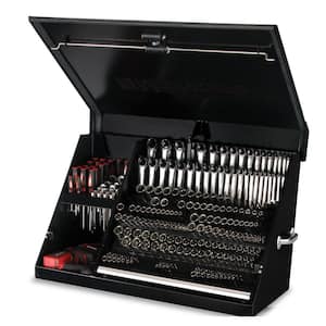 37 in. W x 18 in. D Portable Triangle Top Tool Chest for Sockets, Wrenches and Screwdrivers in Black Powder Coat