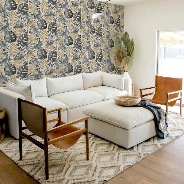 Eustis Black Jungle Wall Wallpaper Sample
