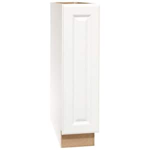 Hampton Satin White Raised Panel Stock Assembled Base Kitchen Cabinet (9 in. x 34.5 in. x 24 in.)