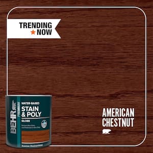 1 qt. #TIS-362 American Chestnut Gloss Semi-Transparent Water-Based Interior Stain and Poly in One