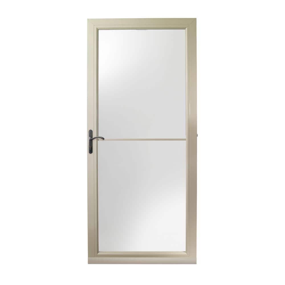 3000 Series 36 in. x 80 in. Sandtone Left-Hand Retractable Storm Door with 