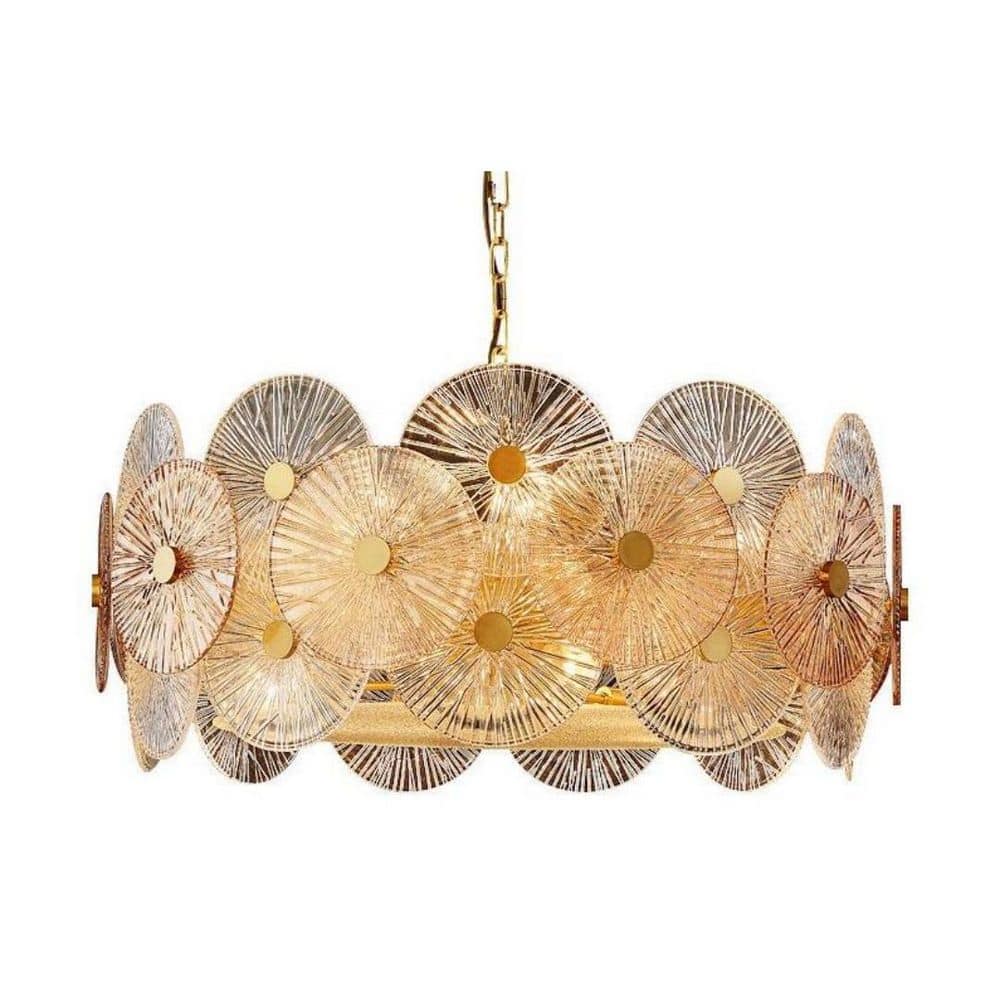 24 in Handmade Glass Round Chandelier 9-Light Pendant Lighting, Artisan Ceiling Lamp for Dining Room, Kitchen, Entryway price history on PriceWatchPro