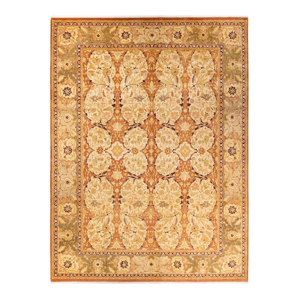 Mogul Brown 9 ft. x 12 ft. Oriental Wool Indoor Area Rug