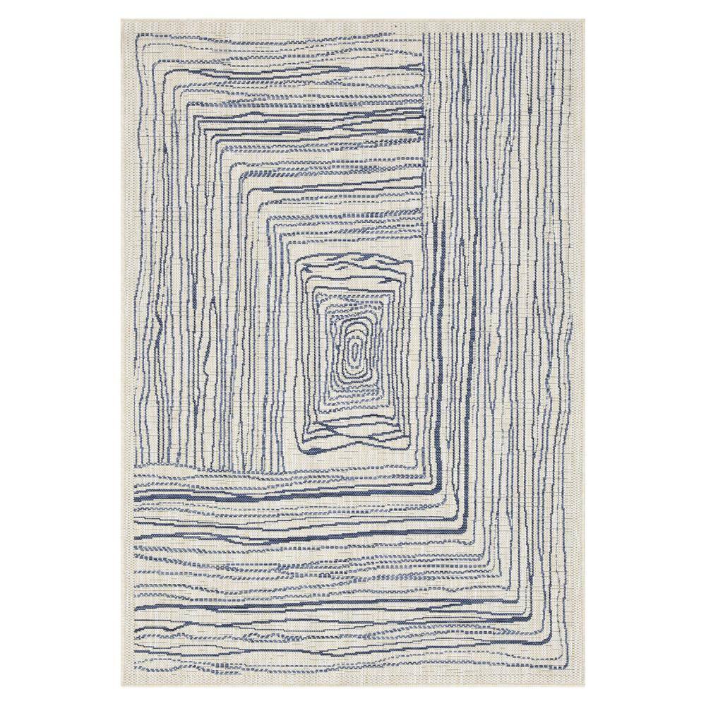 Kalina 5 ft. x 8 ft. Ivory and Blue Indoor/Outdoor Area Rug price history on PriceWatchPro