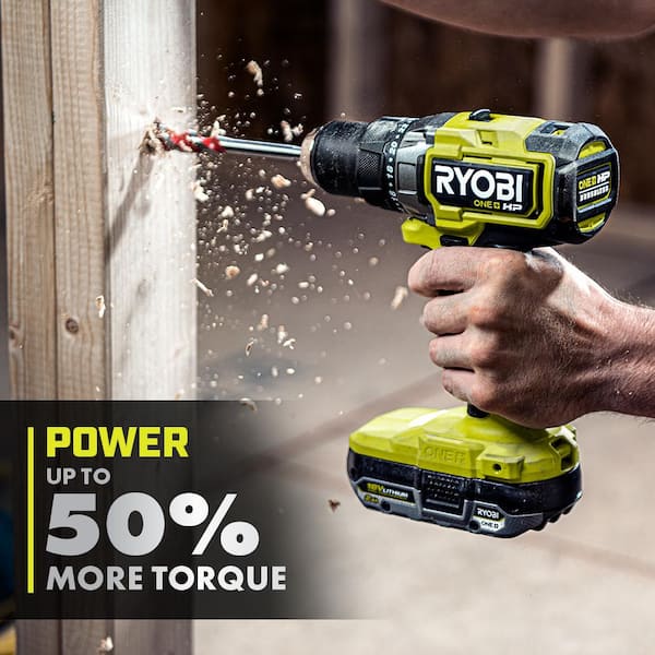 RYOBI ONE+ HP 18V Brushless 2-Tool Combo Kit with Drill/Driver, Batteries, Charger, and Bag with Extra 4.0 Ah Battery PBLDD01K-PBP004 - The Home Depot