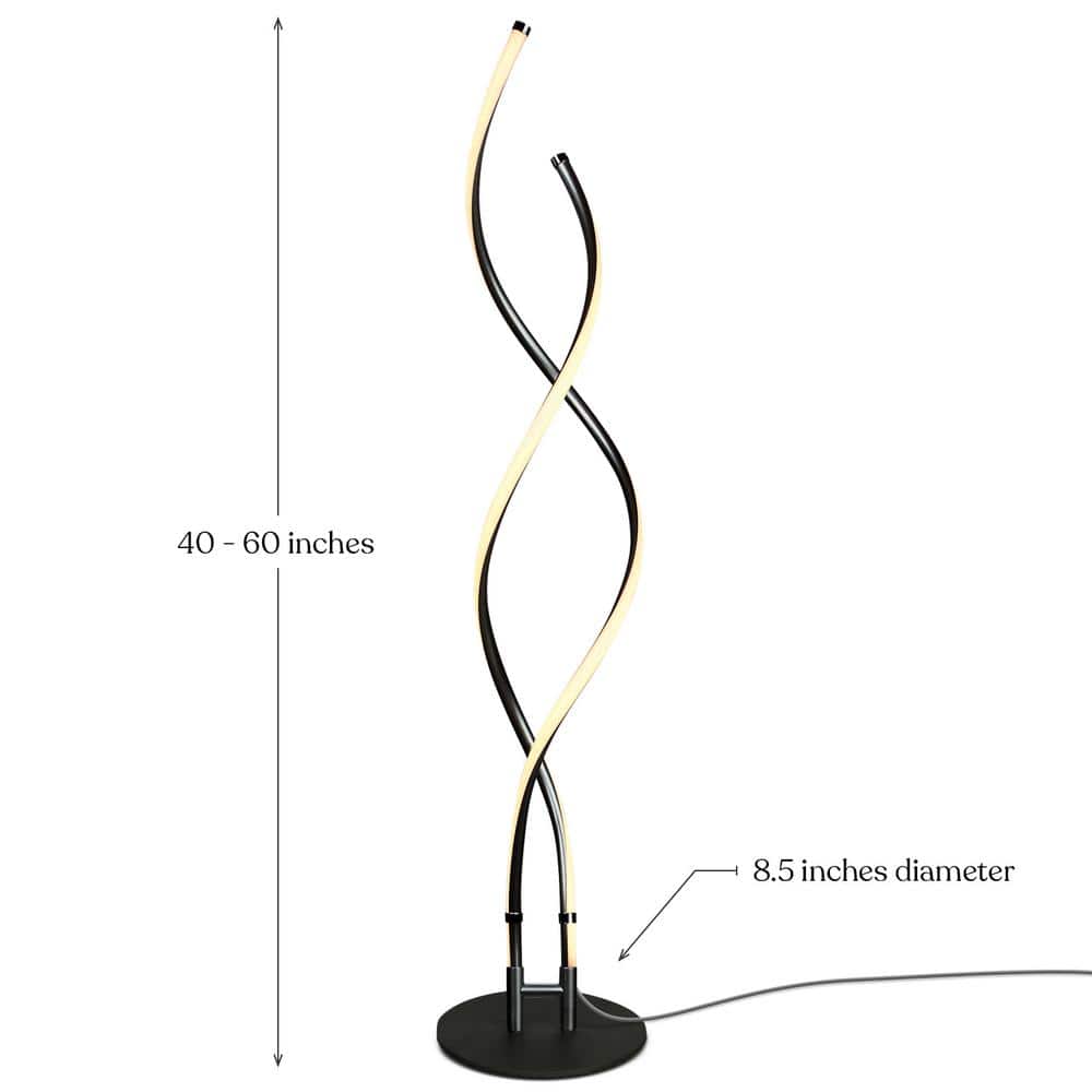 Embrace Adjustable 60" Black LED Energy-Efficient Floor Lamp