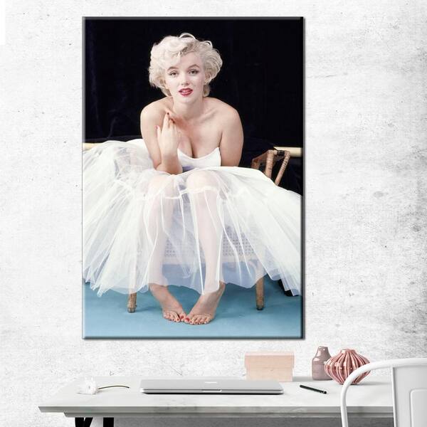 PyramidAmerica 24 in. x 36 in. Marilyn Monroe - Ballerina Color Gallery Wrapped Canvas Wall Art