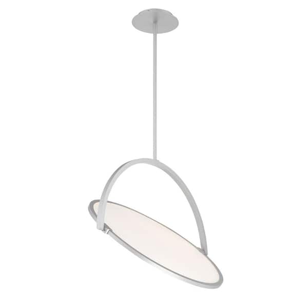 WAC Lighting Vanity 23 in. 240-Watt Equivalent Integrated LED Titanium Pendant with Acrylic Shade