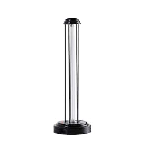 24 in. UV Sterilized Black Metal Table Lamp with Remote Control