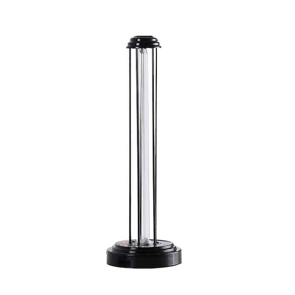 ORE International 24 in. UV Sterilized Black Metal Table Lamp with Remote Control