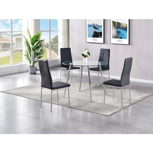 Fermin Grey Faux Leather Dining Chairs (Set of 2)