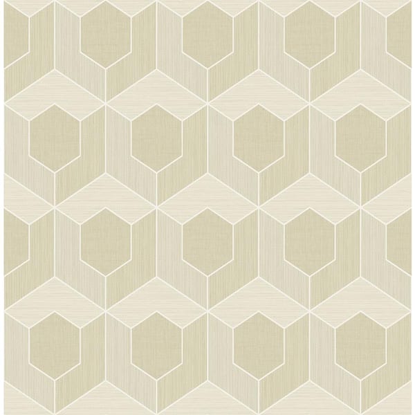 CASA MIA 3D Hexagon Beige Paper Non-Pasted Strippable Wallpaper Roll (Cover 56.05 sq. ft.)