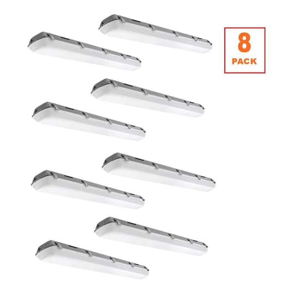 8-Pack 4 ft. Vapor Tight LED Wraparound Light IP65 Rated 3600LM 34W 120-277 Volt Bright White 4000K Harsh Conditions