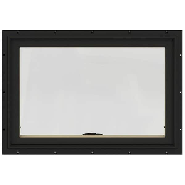 JELD-WEN 36 in. x 24 in. W-2500 Series Bronze Painted Clad Wood Awning Window w/ Natural Interior and Screen