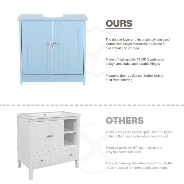 Siavonce Modern Under Sink Storage Cabinet with Doors Bathroom