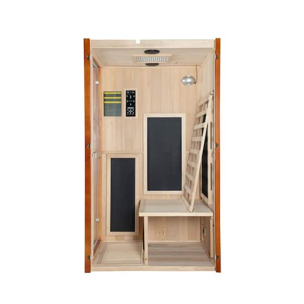 WOODBRIDGE 1-Person Indoor Japanese Cedar FAR Infrared Sauna with