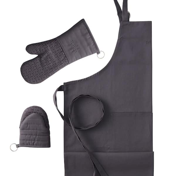 Unbranded APRON SET, Grey, 3-Piece Kitchen Set