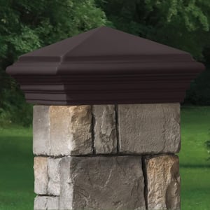 12 in. x 12 in. x 8 in. Gray Cast Stone Woodland Square Post Cap