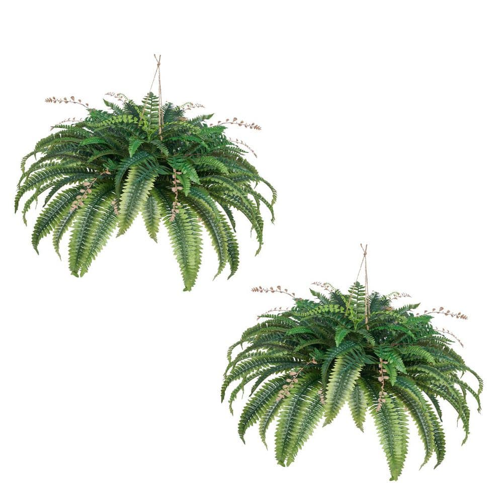 7.87 in. Artificial Ferns, Natural Spread Diameter 37-41 in., Large Hanging Fake Boston Ferns, Sunlight Resistant Fake price history on PriceWatchPro