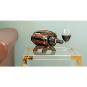 Wooden Single Bottle Wine Barrel Shaped Vintage Decorative Wine Holder